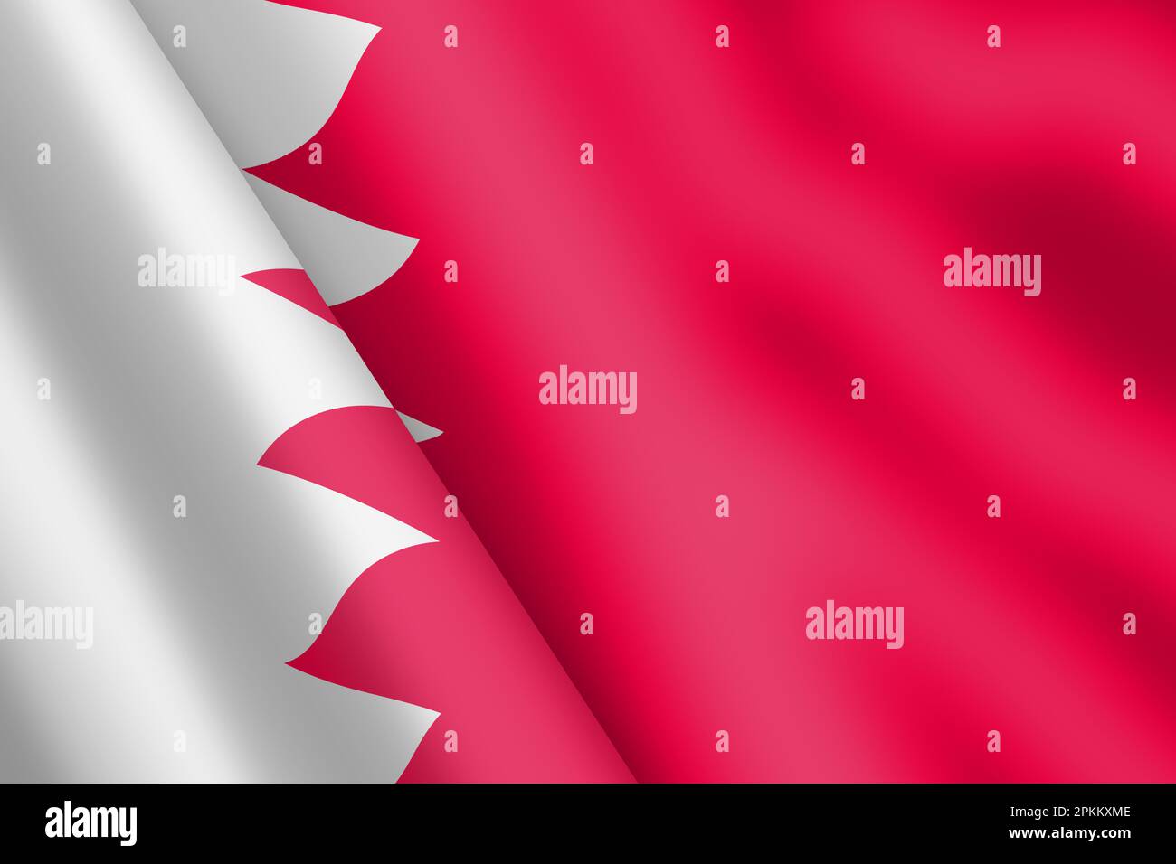 Bahreïn agitant drapeau 3D illustration ondulation du vent Banque D'Images