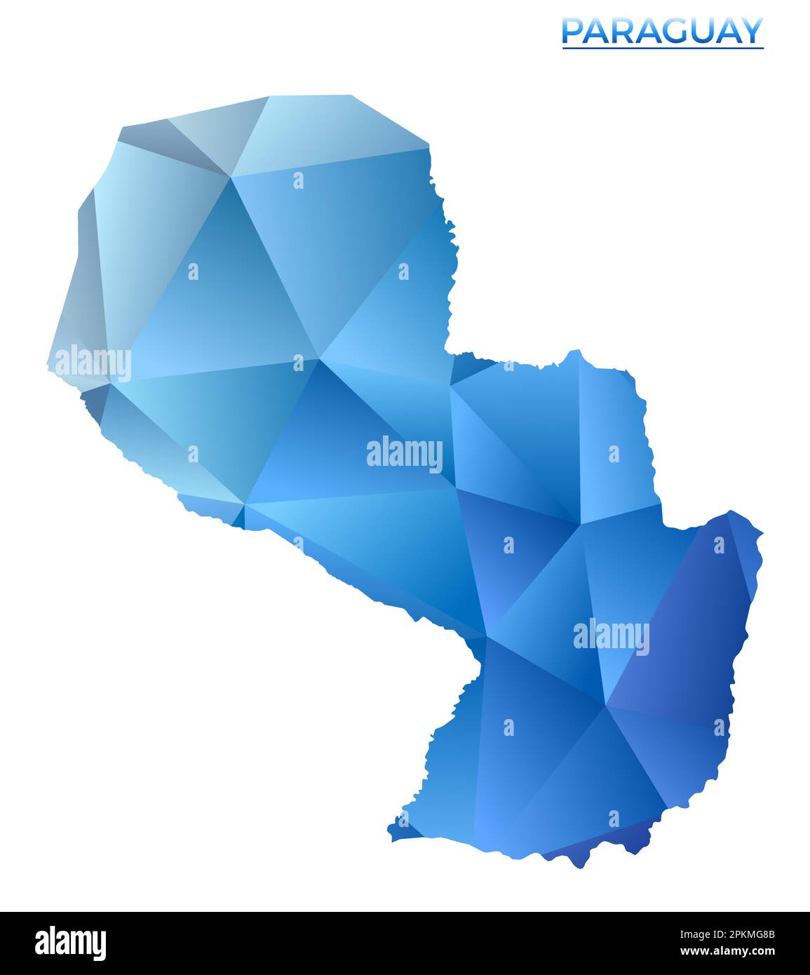 Carte vectorielle polygonale du Paraguay. Pays géométrique dynamique dans un style poly bas. Illustration étonnante pour vos infographies. Illustration de Vecteur