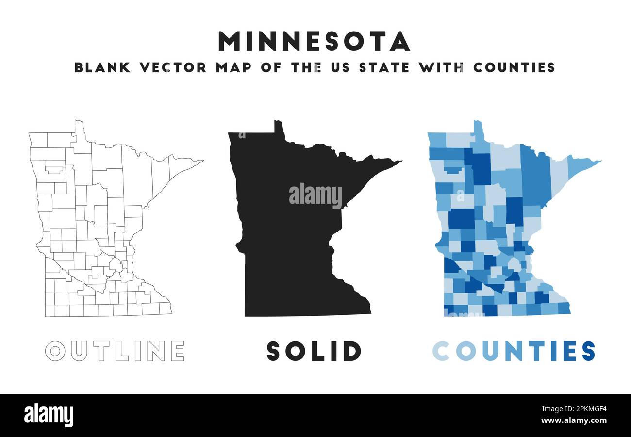 Carte du Minnesota. Frontières du Minnesota pour votre infographie. Forme d'état US vectoriel. Illustration vectorielle. Illustration de Vecteur