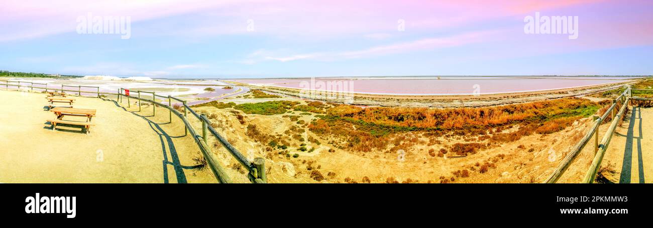Production de sel, Aigues mortes, France Banque D'Images