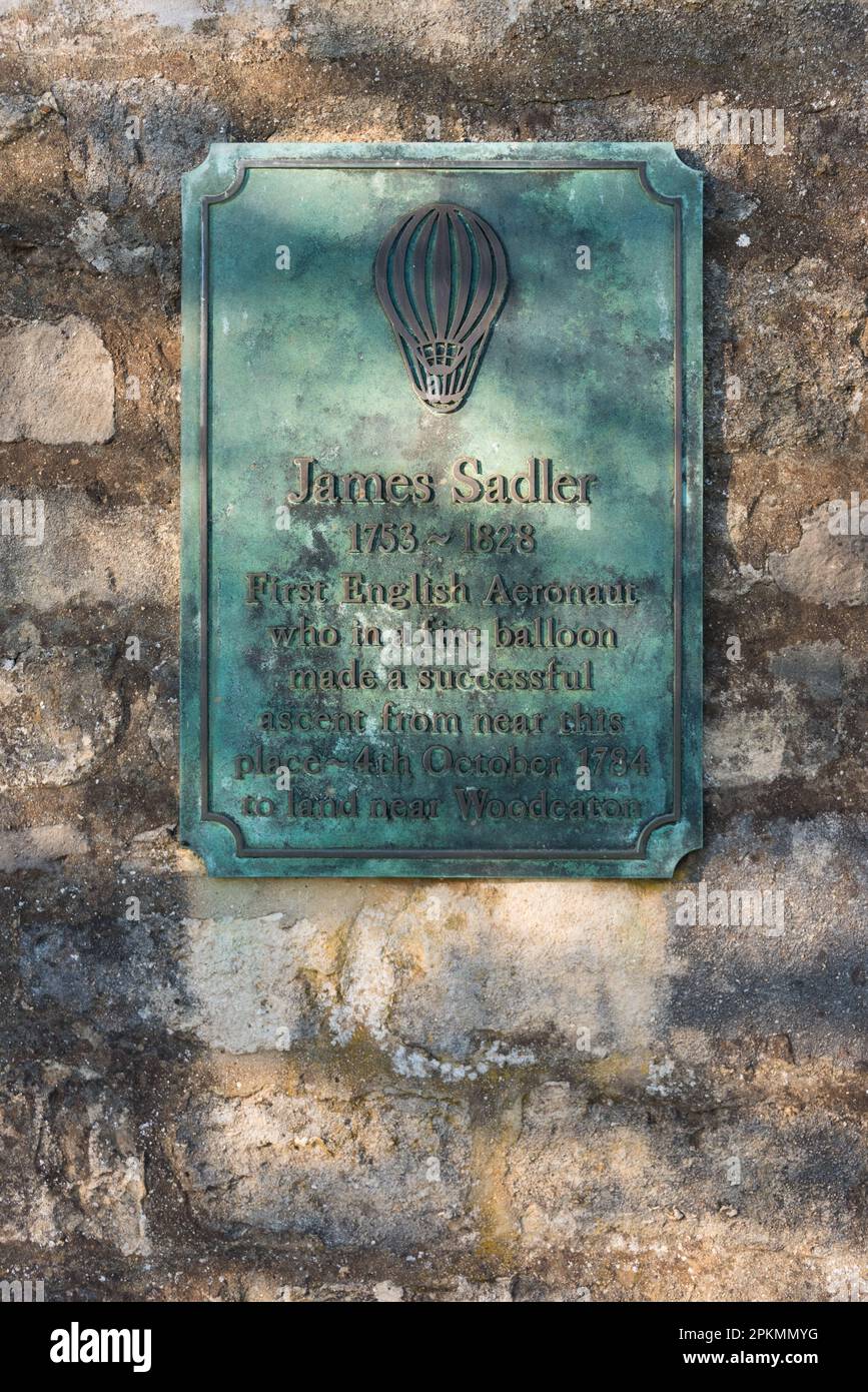 James Sadler, Premier aéronautique Engeh, Oxford, Royaume-Uni Banque D'Images