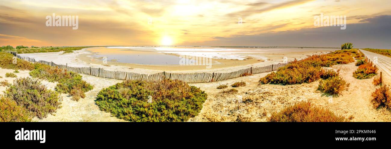 Production de sel, Aigues mortes, France Banque D'Images