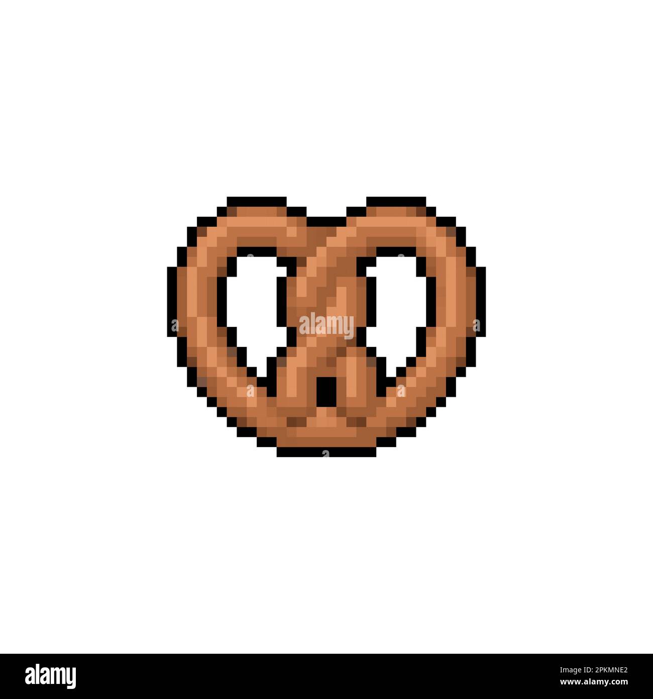 Bretzel pixel art. 8 bit cuisine allemande de boulangerie pixelated. Illustration vectorielle Illustration de Vecteur
