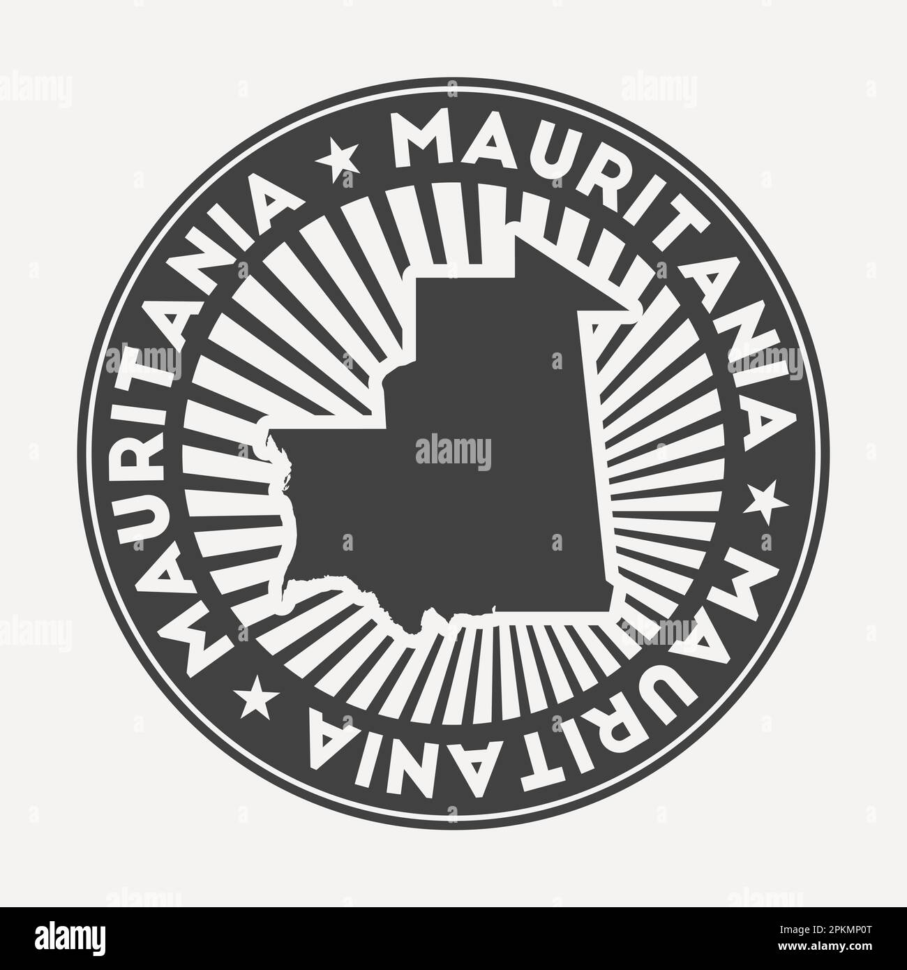 Logo rond Mauritanie. Badge de voyage vintage avec le nom circulaire et la carte du pays, illustration vectorielle. Illustration de Vecteur