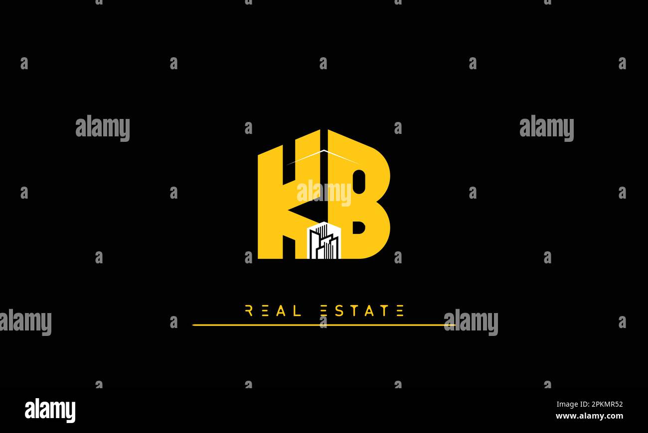 Lettres immobilières initiales Monogram logo KB , BK Illustration de Vecteur
