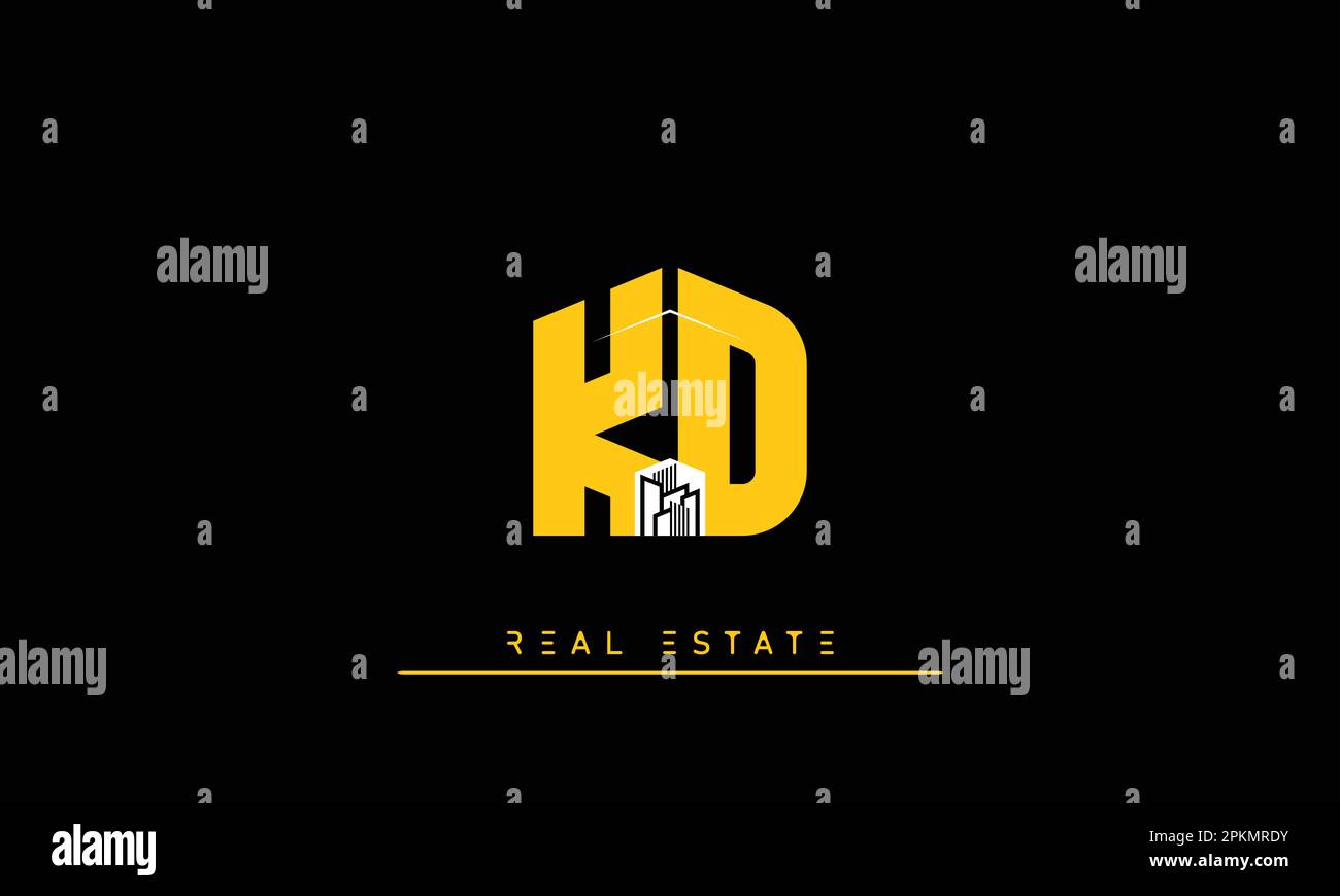 Lettres immobilières initiales Monogram logo KD , DK Illustration de Vecteur