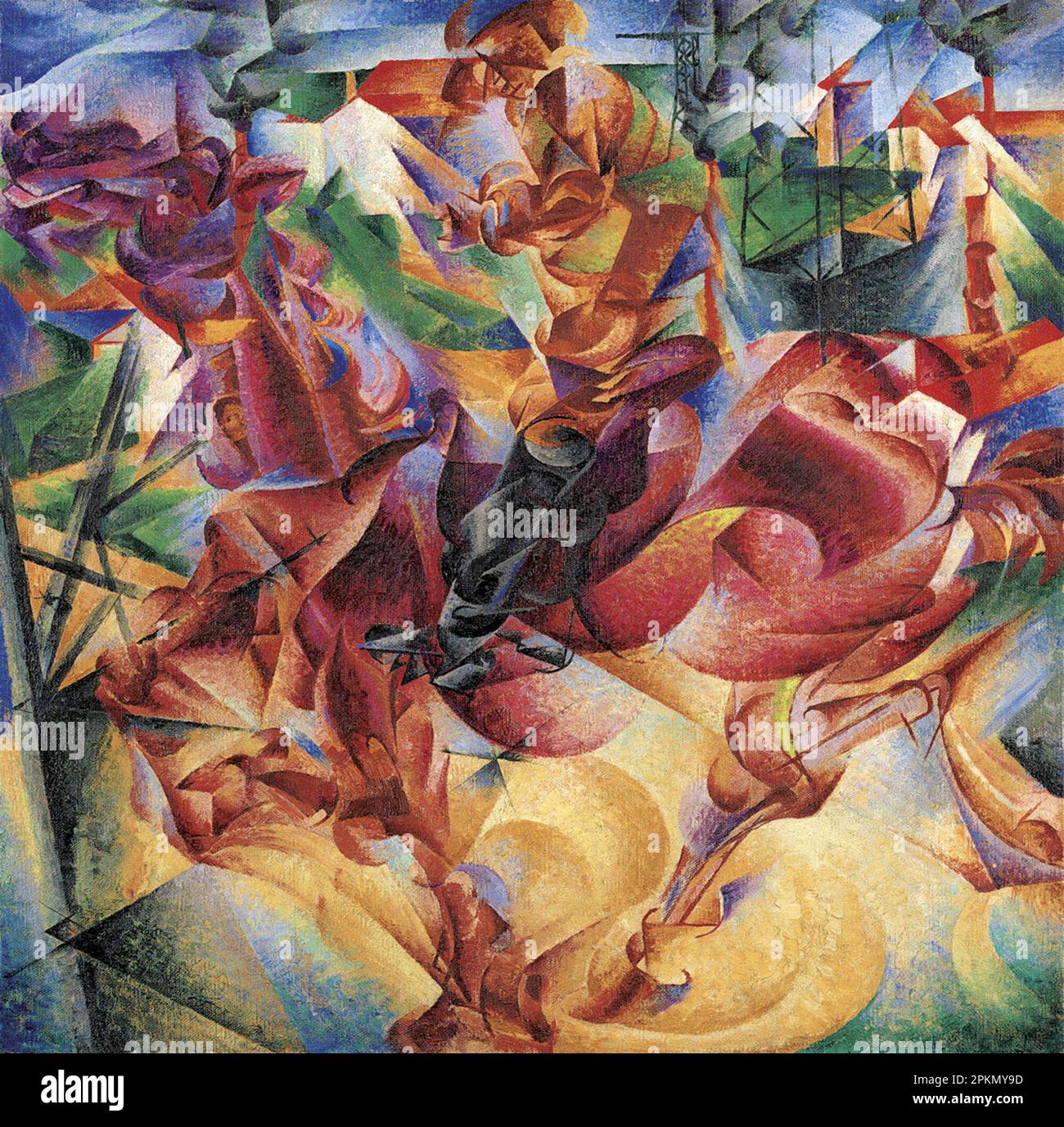 Elasticité peinte en 1912 par le futuriste du 20th siècle peint Umberto Boccioni Banque D'Images