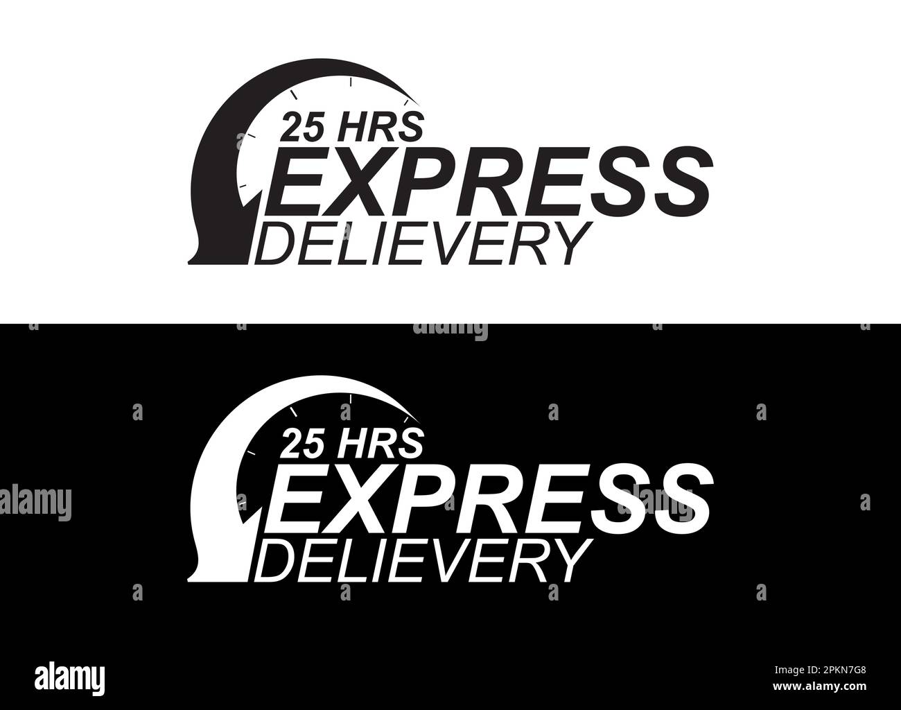 Livraison express en 25 heures. Livraison rapide, livraison express et urgente Illustration de Vecteur