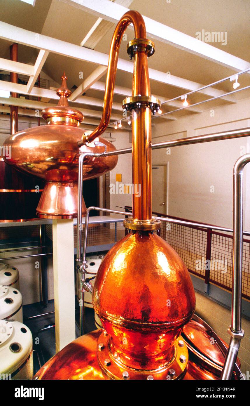 Antique Charentais cuivre alembic whisky encore vers 1860, dans l'ancienne distillerie de whisky Sullivans Cove Banque D'Images
