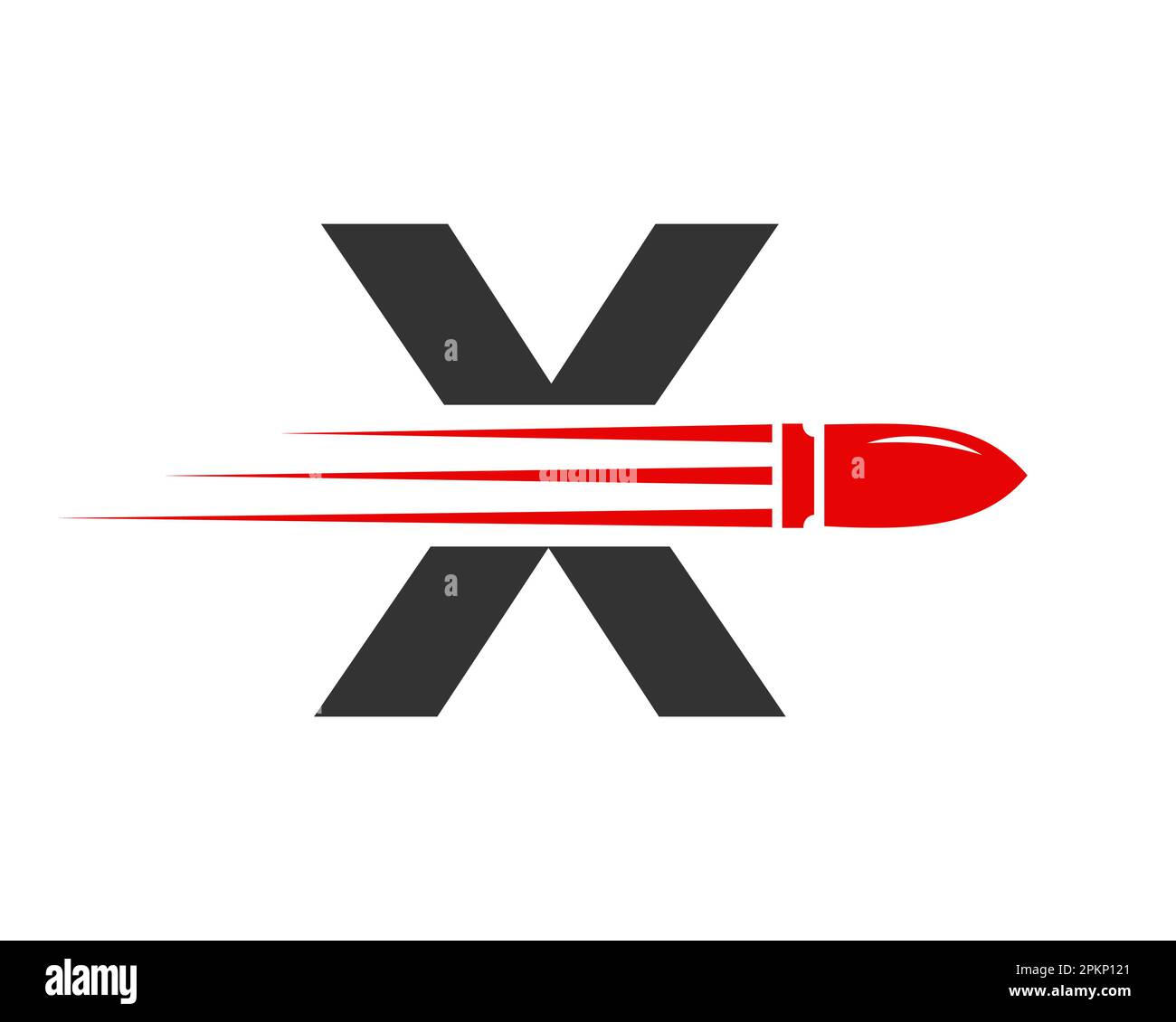 Logo Bullet de tir Letter X avec symbole concept arme for Safety and protection Illustration de Vecteur