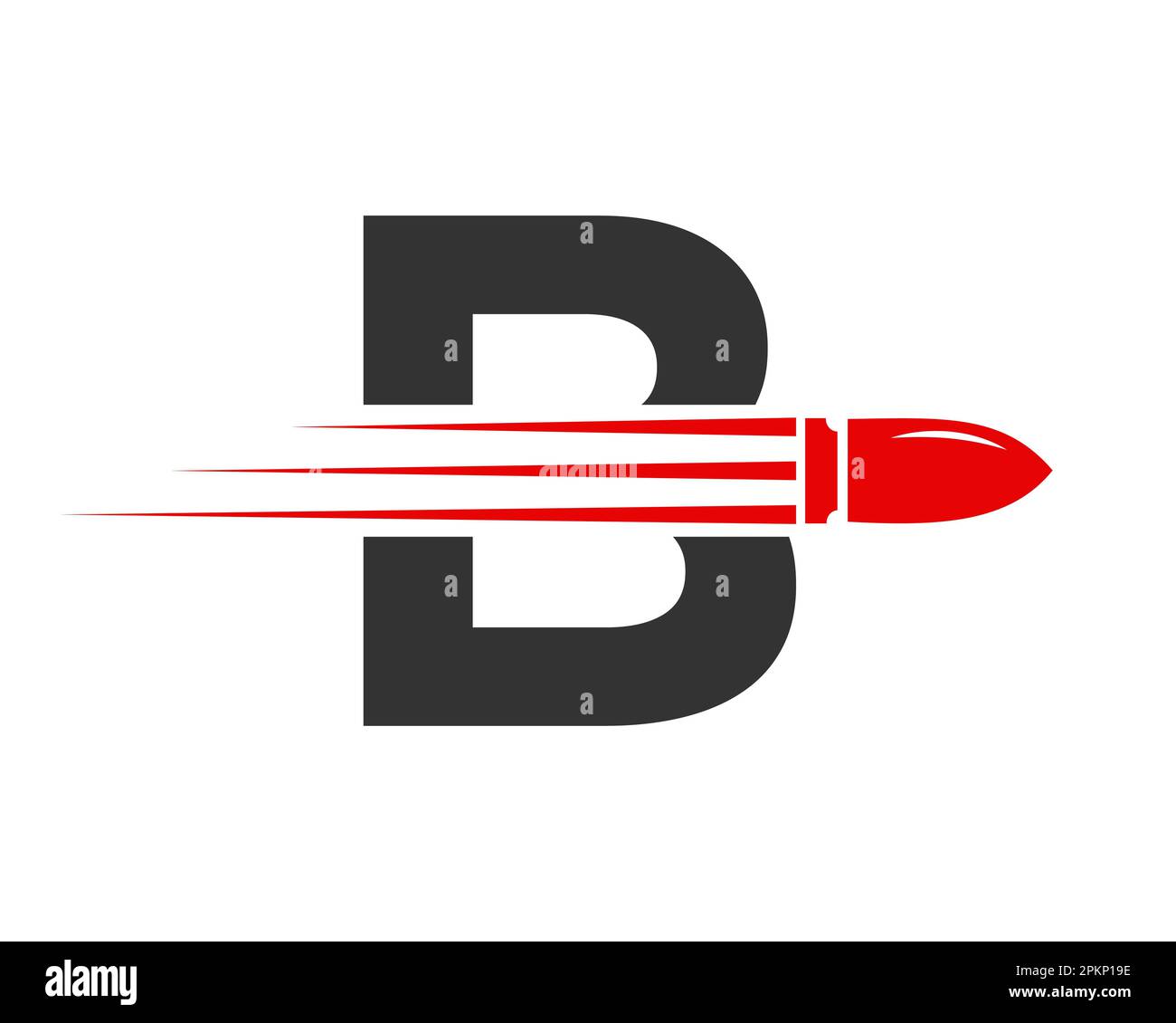 Lettre B logo Bullet avec concept arme for Safety and protection Symbol Illustration de Vecteur