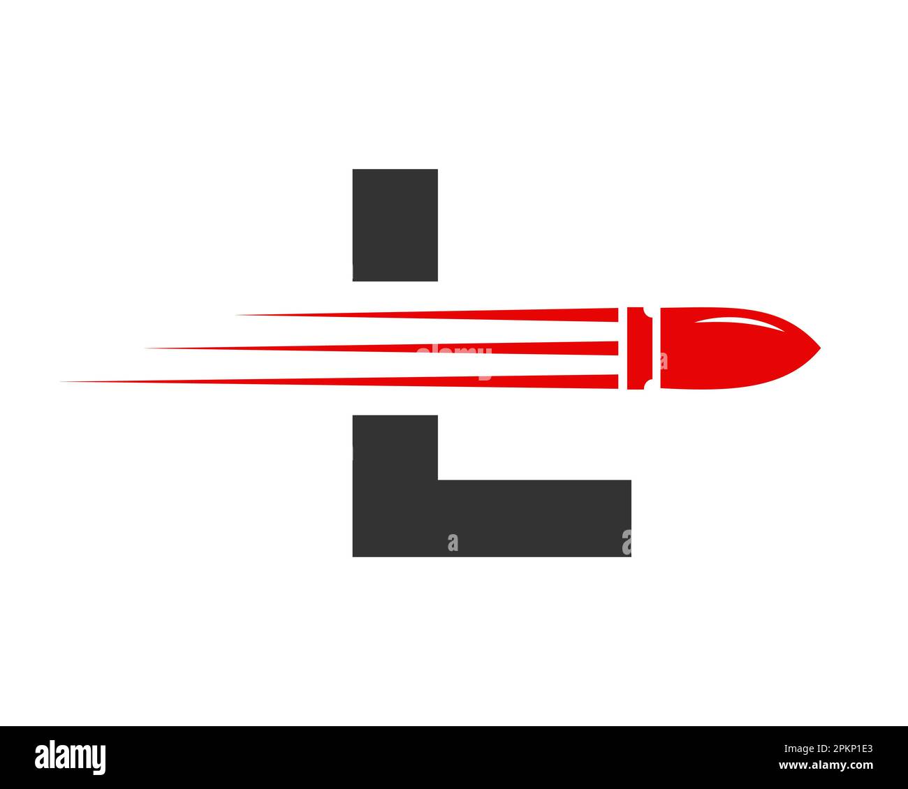 Lettre L tir Bullet logo avec concept arme pour la sécurité et la protection symbole Illustration de Vecteur