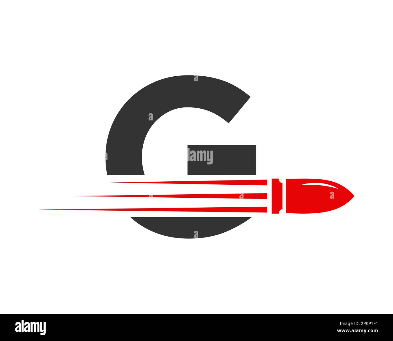 Lettre G logo Bullet avec concept arme for Safety and protection Symbol Illustration de Vecteur