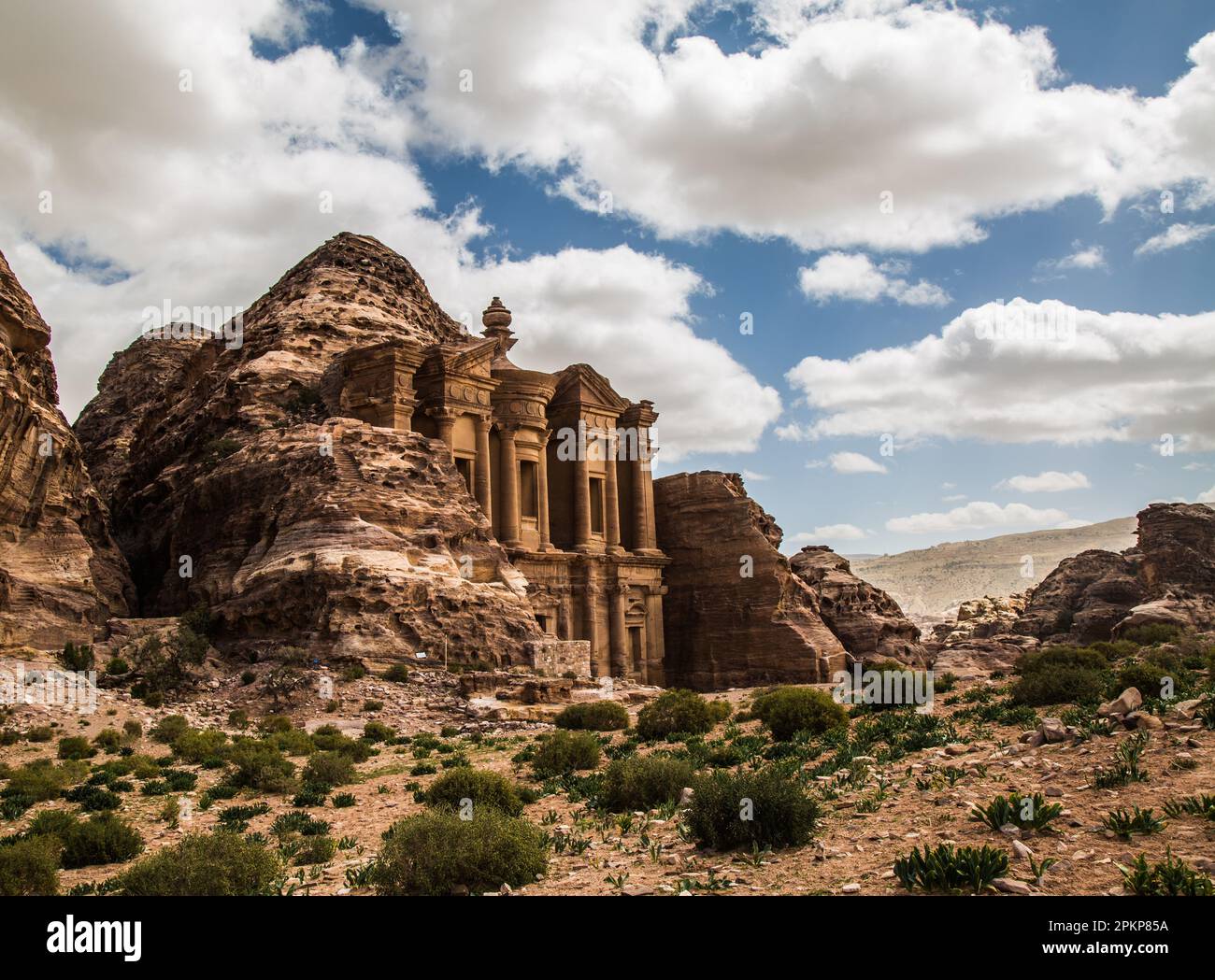 Vue sur le paysage de la réserve de biosphère de Dana en Jordanie Banque D'Images