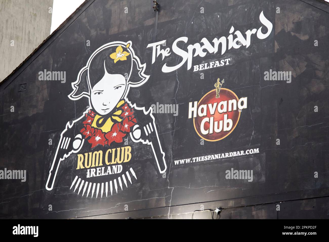 RUM club ireland murale sur le spaniard bar skipper Street Belfast City Centre, Irlande du Nord, Royaume-Uni Banque D'Images