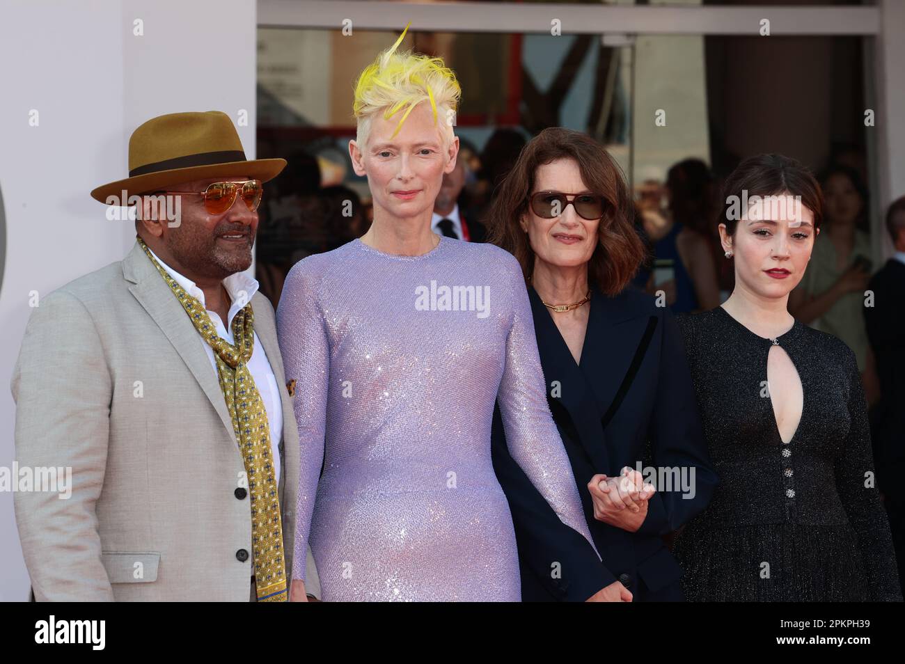 VENISE, ITALIE - SEPTEMBRE 06 : août Joshi, Carly-Sophia Davies, directeur Joanna Hogg et Tilda Swinton assistent à la « fille éternelle » Banque D'Images