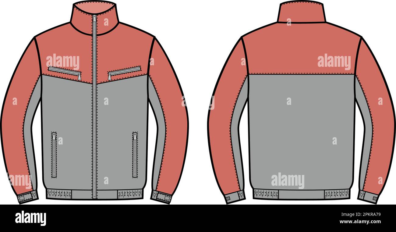 Veste de travail d'hiver à fermeture éclair pour homme. CAO mode. Illustration de Vecteur