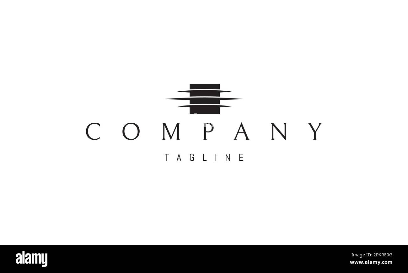 Logo vectoriel sur lequel figure une image abstraite d'un processeur avec trois lignes nettes. Illustration de Vecteur