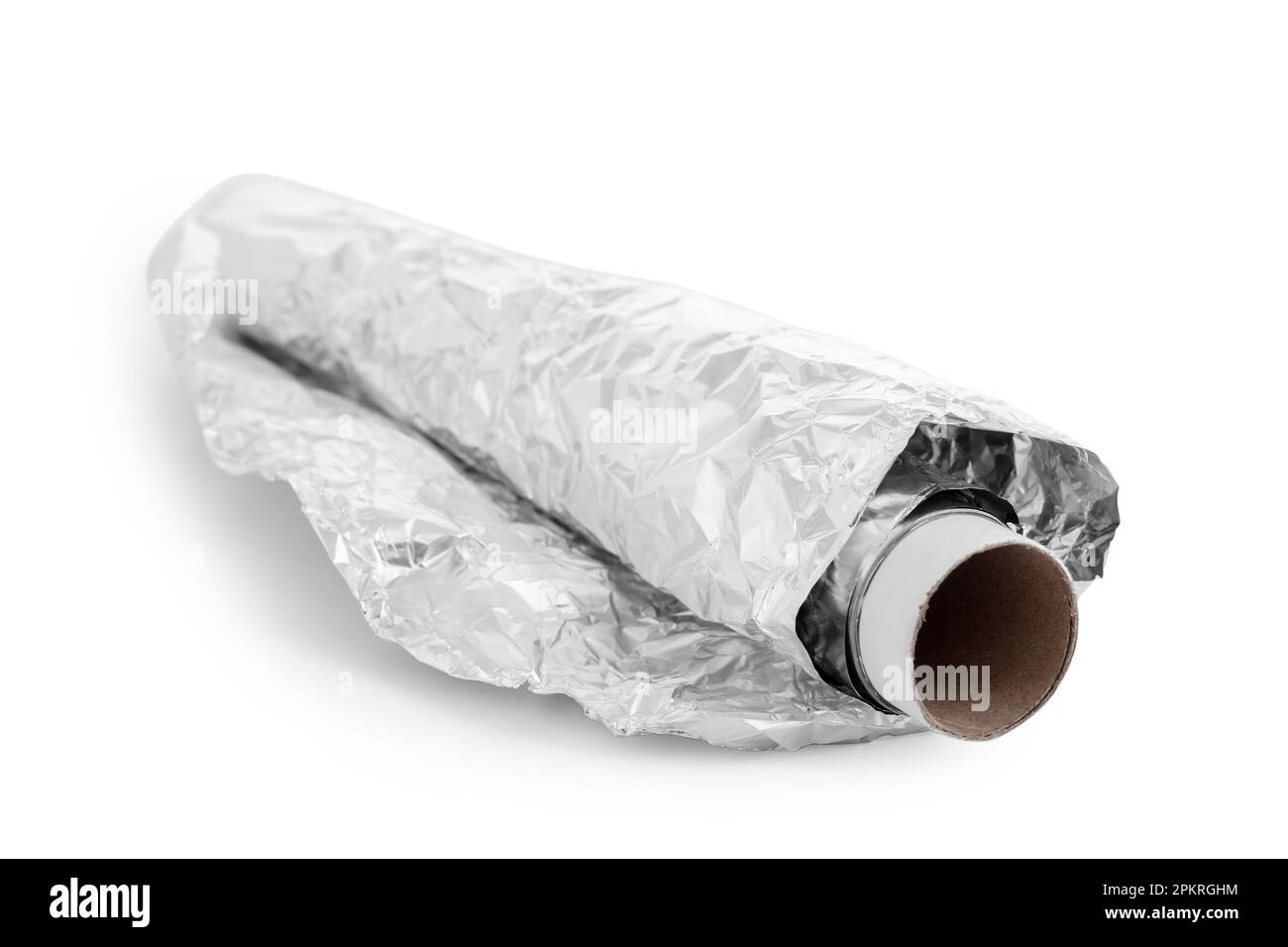 Rouleau de papier d'aluminium isolé sur fond blanc Banque D'Images