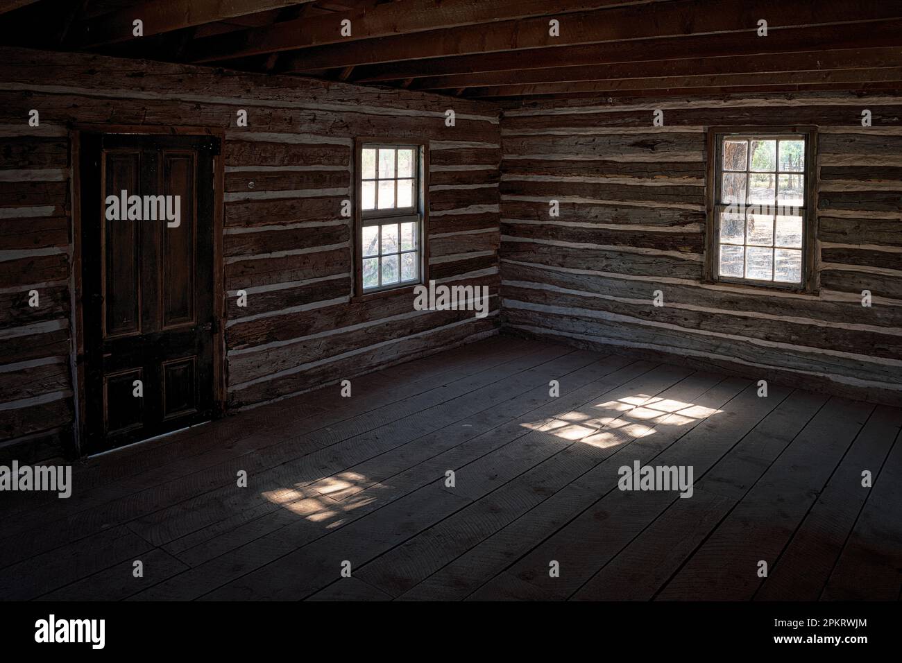 Intérieur d'une ancienne maison dans la ville fantôme de Grafton, dans l'Utah Banque D'Images