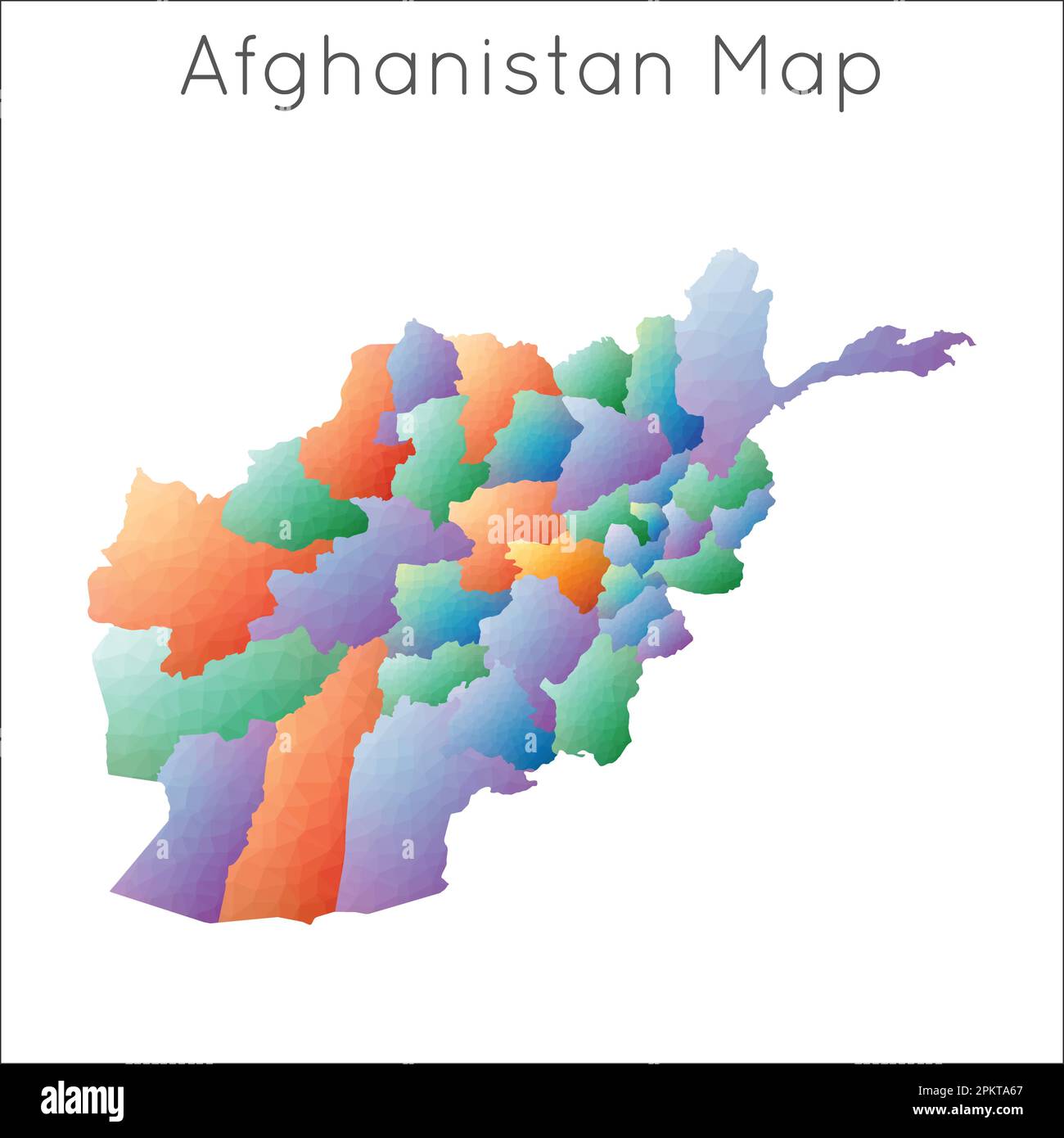 Carte poly basse de l'Afghanistan. Afghanistan polygonal géométrique, carte de style mosaïque. Illustration de Vecteur