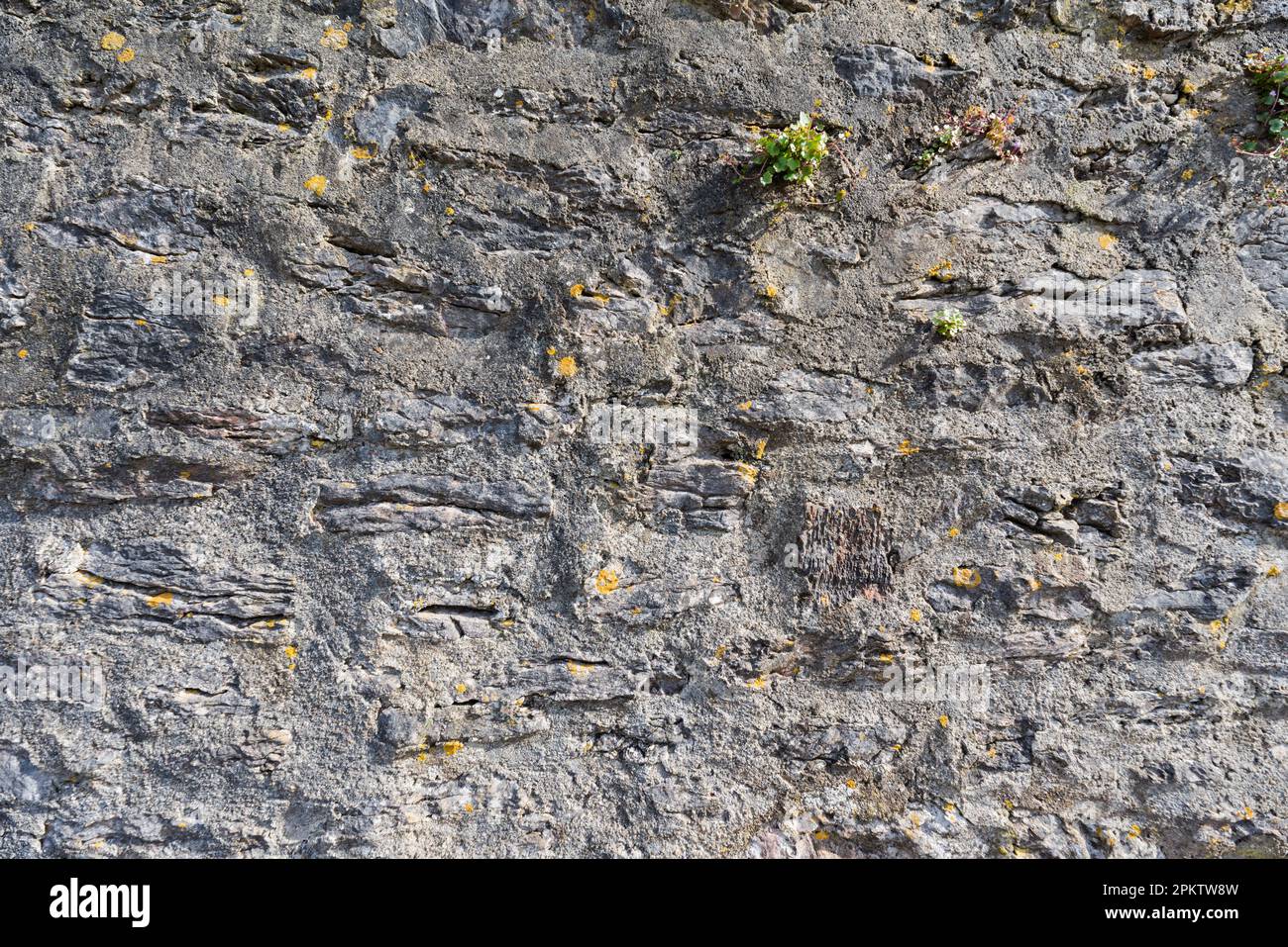 Ancienne texture de mur de pierre britannique. Banque D'Images