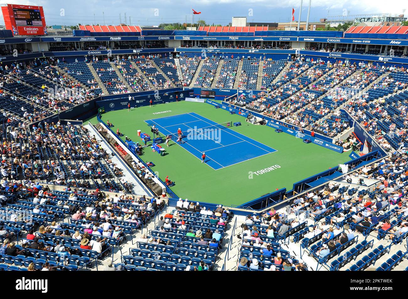 Toronto, ON, Canada - 8 août 2019 : vue au stade Sobeys, anciennement Aviva  Centre et Rexall Centre, pendant le tournoi de tennis de la coupe Rogers.  Le 12 Photo Stock - Alamy
