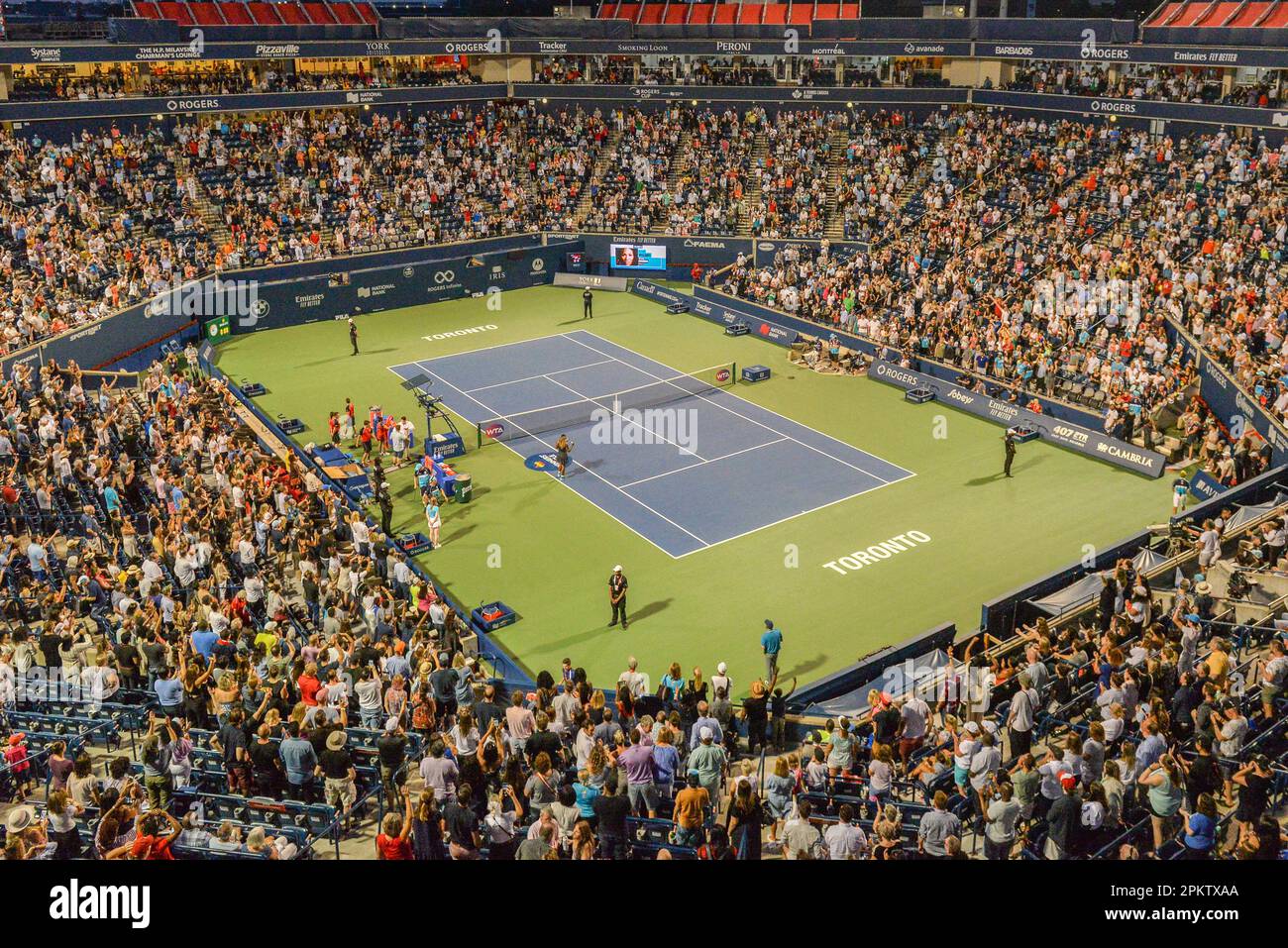 Toronto, ON, Canada - 8 août 2019 : vue au stade Sobeys, anciennement Aviva  Centre et Rexall Centre, pendant le tournoi de tennis de la coupe Rogers.  Le 12 Photo Stock - Alamy