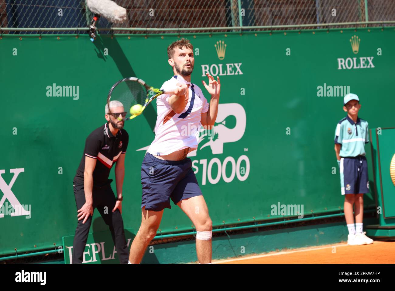 Monaco, Monaco. 09th avril 2023. MONACO, Monte Carlo tennis Masters sur 9. Avril 2023; Luca NARDI de l'Italie contre Oscar OTTE de l'Allemagne pendant les qualifications sur la cour Rainier III, 2023 Monte-Carlo Martern, image: Oscar OTTEATP Montecarlo 2023, le retour fou de Luca Nardi! Le bleu bat Otte et entre dans l'image responsable du tirage principal, copyright Thierry CARPICO/ATP images. (CARPICO Thierry/ATP/SPP) crédit: SPP Sport Press photo. /Alamy Live News Banque D'Images