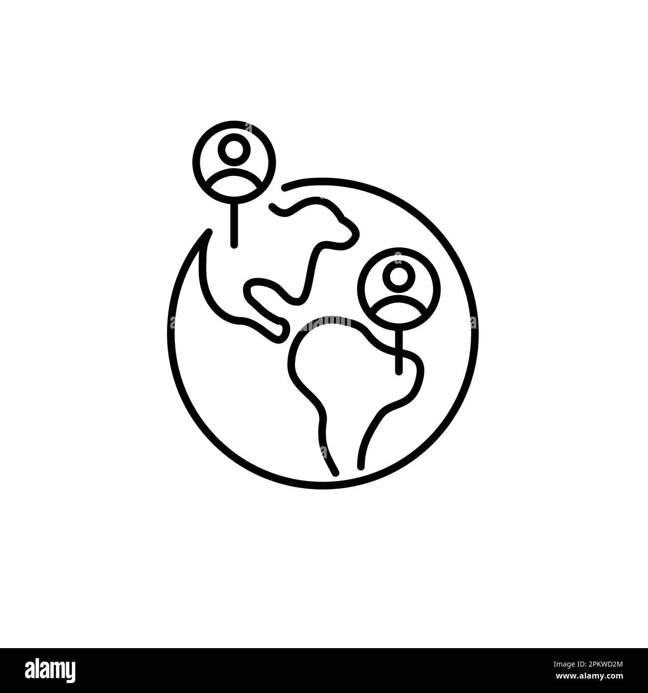 Deux utilisateurs se trouvent sur Terre. Recherche de contraintes dans l'application de datation globale. Pixel Perfect, icône de contour modifiable Illustration de Vecteur Deux utilisateurs se trouvent sur Terre. Recherche de contraintes dans l'application de datation globale. Pixel Perfect, icône de contour modifiable Illustration de Vecteur