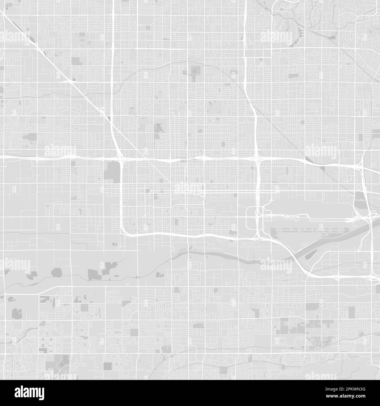 Carte vectorielle de la ville urbaine de Phoenix, Arizona. Illustration vectorielle, poster d'art noir et blanc Phoenix Map en niveaux de gris. Carte routière avec routes, métropoli Illustration de Vecteur