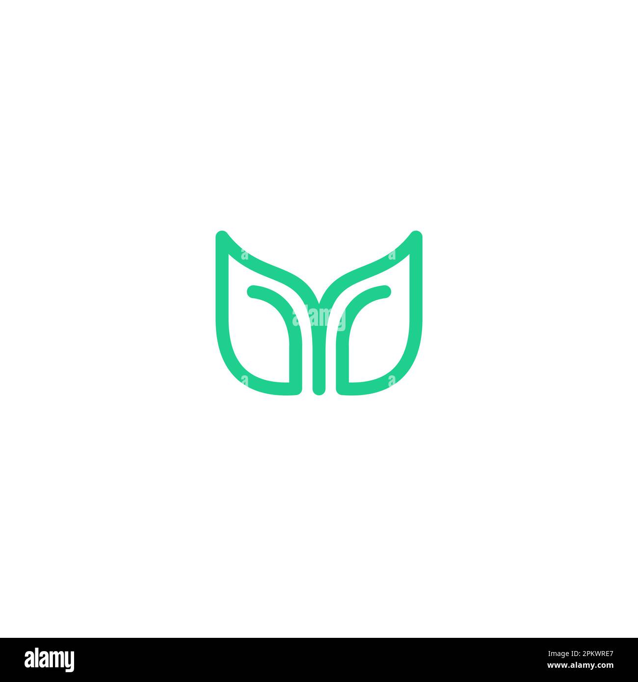 Logo M Leaf. Initiale M icône organique Illustration de Vecteur