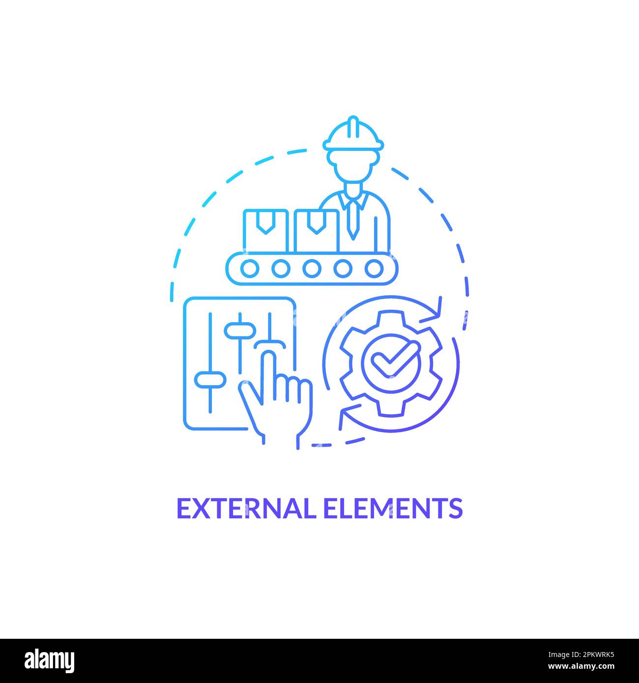 Icône de concept de dégradé bleu des éléments externes Illustration de Vecteur