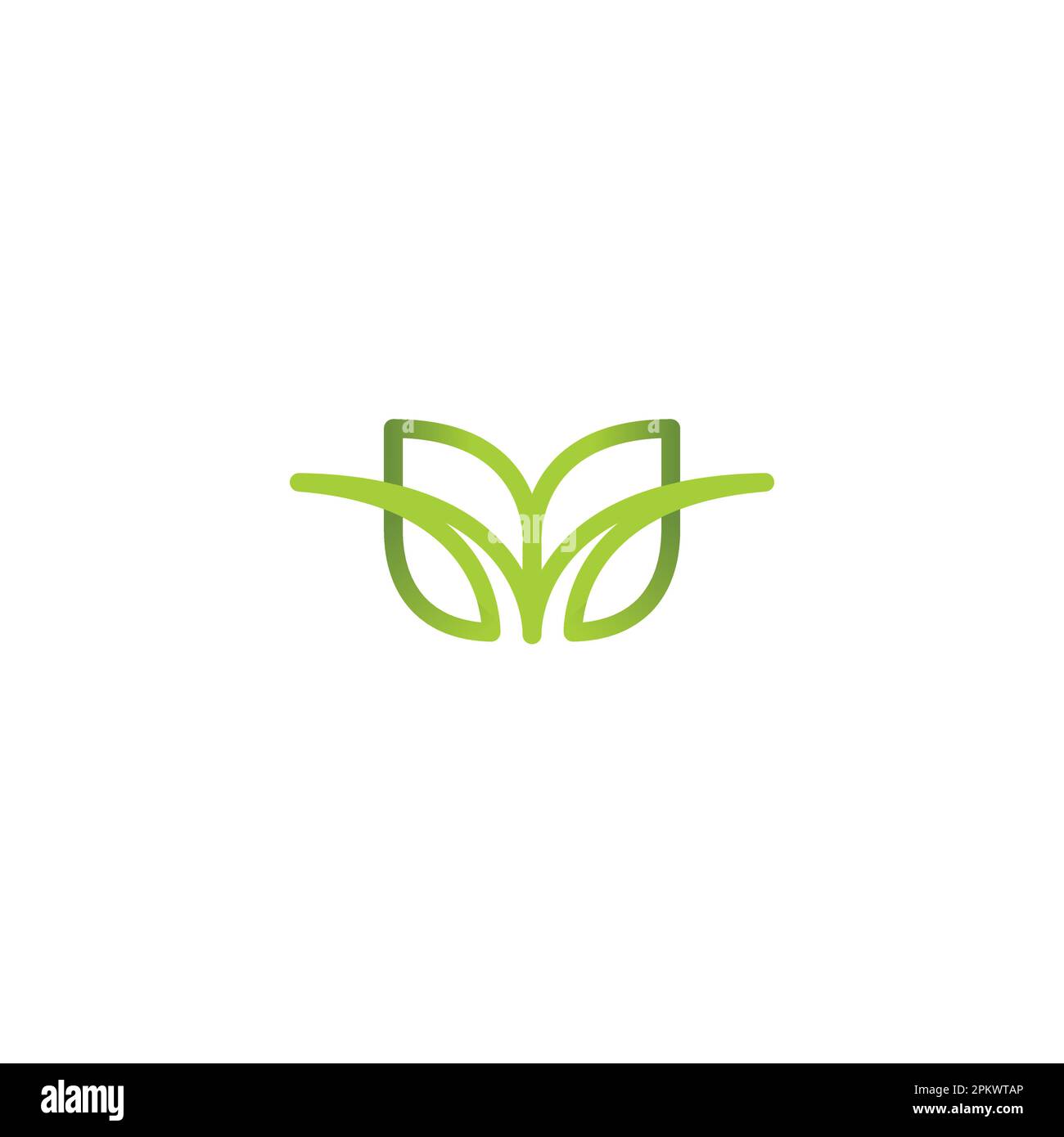 Logo M Leaf. Logo lettre M Line de couleur verte Illustration de Vecteur