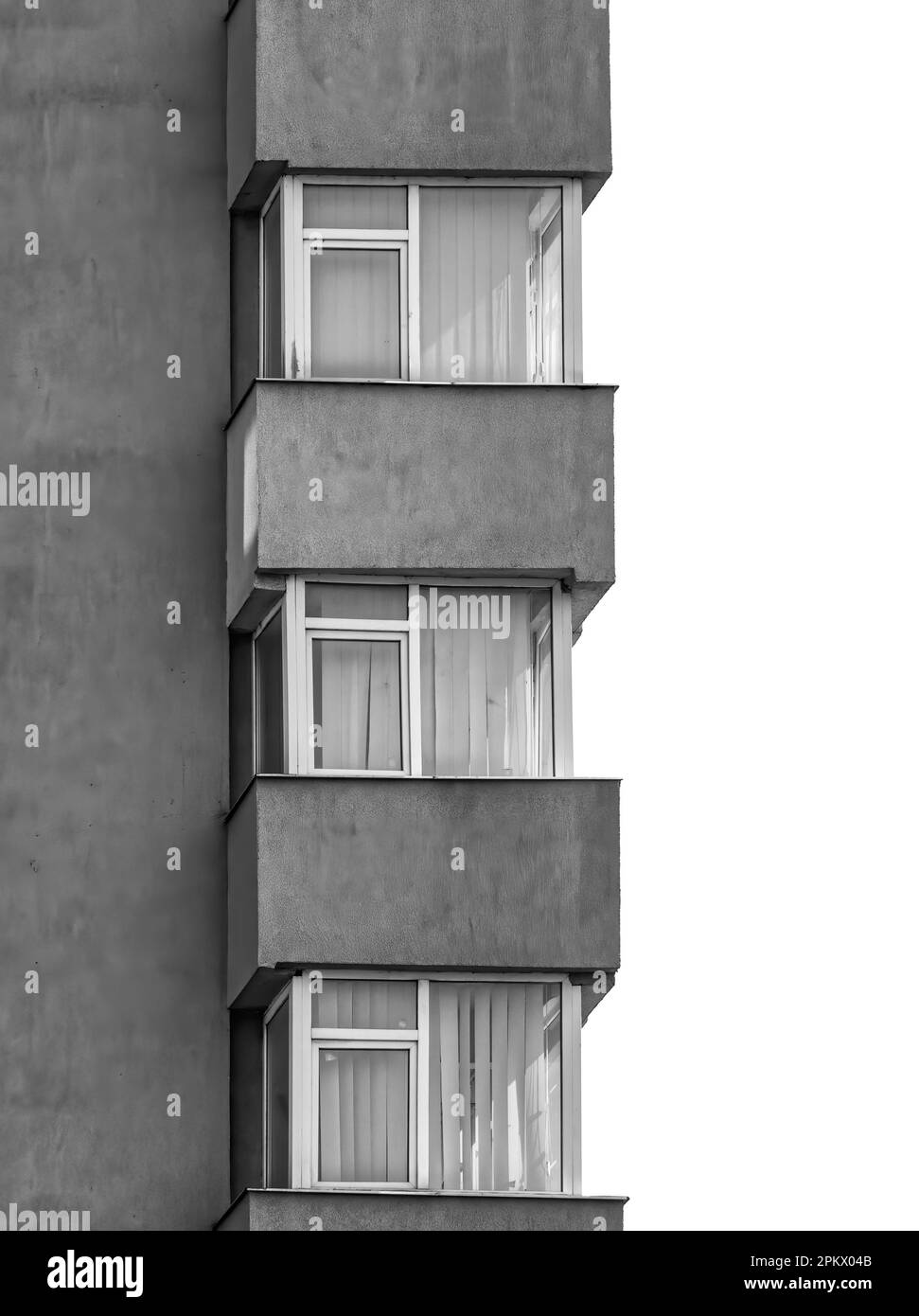Détail avec balcon d'un immeuble d'appartements. Image minimaliste abstraite Banque D'Images