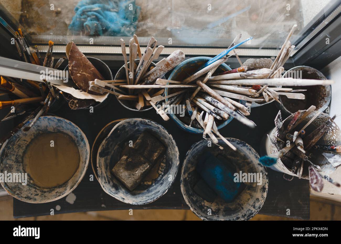 Outils artistiques pour la sculpture. Accessoires de gravure Banque D'Images