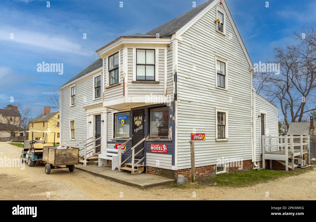 Image de l'extérieur de la maison et du magasin Marden-abbott Banque D'Images