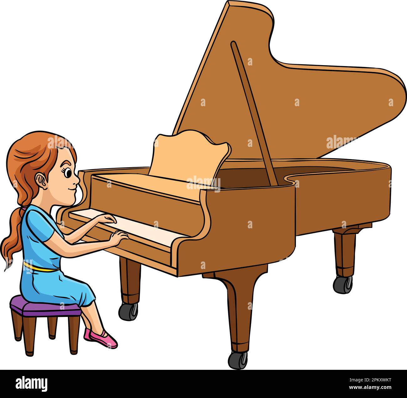 Pianiste Cartoon Collared Clipart Illustration Illustration de Vecteur