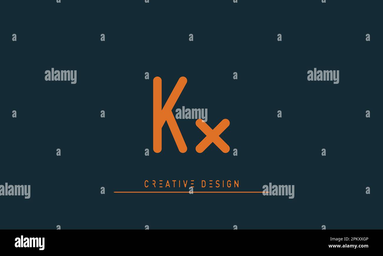 Lettres de l'alphabet initiales Monogram logo KX , XK Illustration de Vecteur