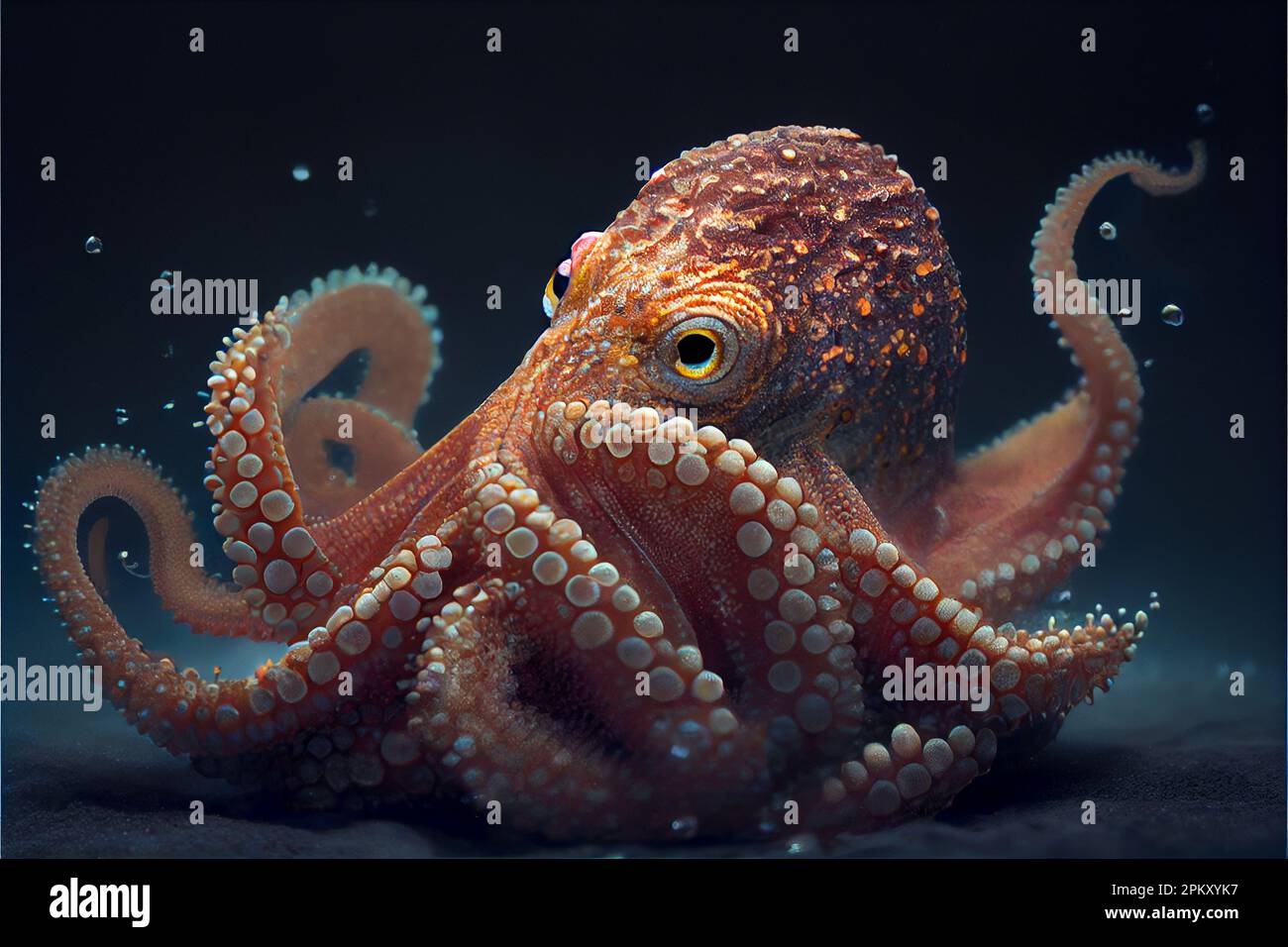 Une superbe illustration photor?�aliste r?�aliste d'un poulpe, qui capture ses d?�tails complexes 