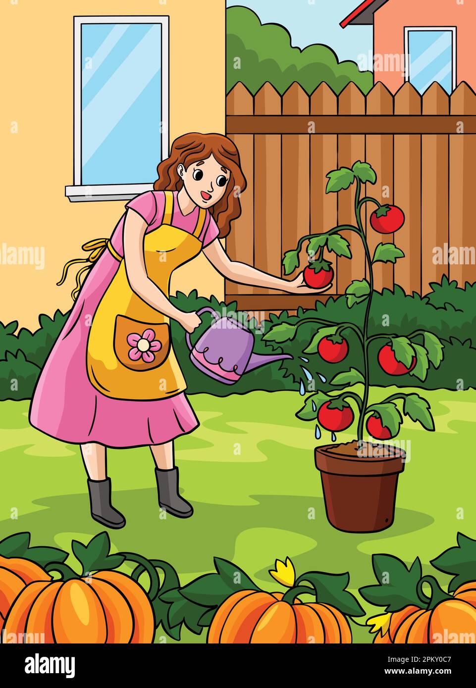 Illustration de dessin animé coloré de profession de jardinier Illustration de Vecteur