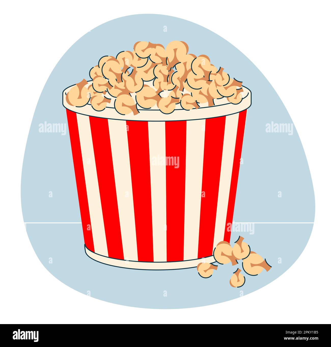 Boîte à pop-corn, icône cinéma et émission de télévision. Illustration de Vecteur