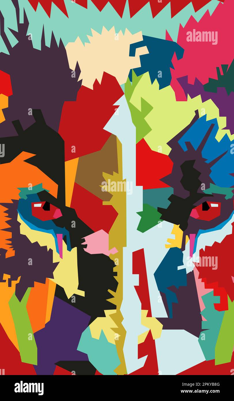 Illustration des yeux d'animaux ou de démoniaques en gros plan dans un style créatif Illustration de Vecteur