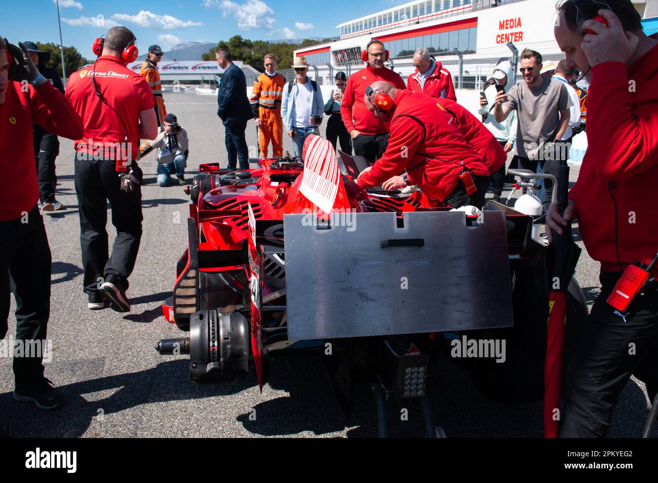 Ferrari F2008 ex-Kimi Raikkonen au Grand Prix historique français 2023 sur la piste Paul Ricard Banque D'Images