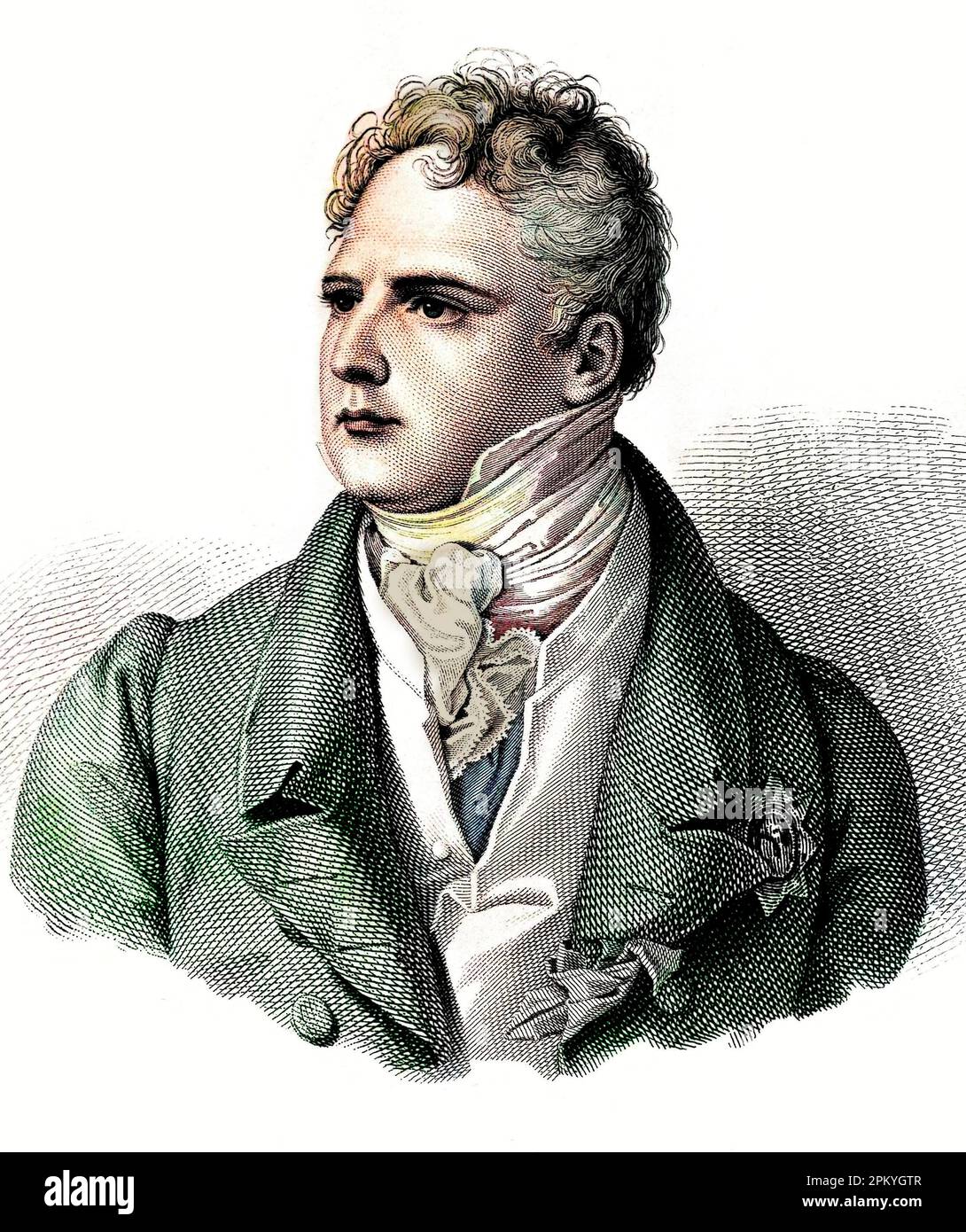 Portrait de Ludovico Arborio Gattinara di Breme (1780-1820), écrivain italien. Ludovico Arborio Gattinara dei Marchesi di Breme écritvain et penseur italien. Banque D'Images