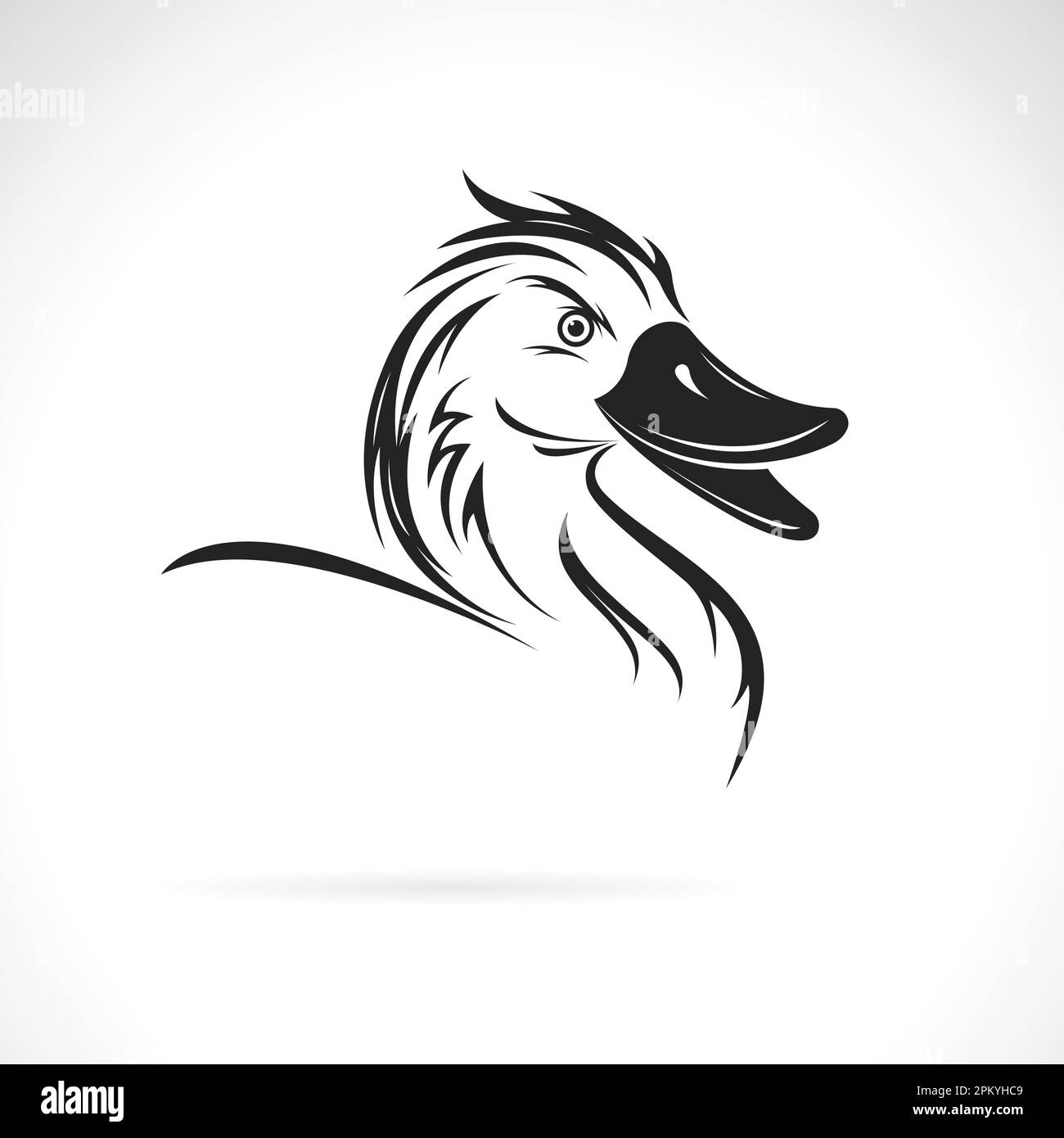 Vecteur d'un motif tête de canard sur fond blanc. Illustration vectorielle superposée facile à modifier. Oiseaux. Animaux sauvages. Illustration de Vecteur
