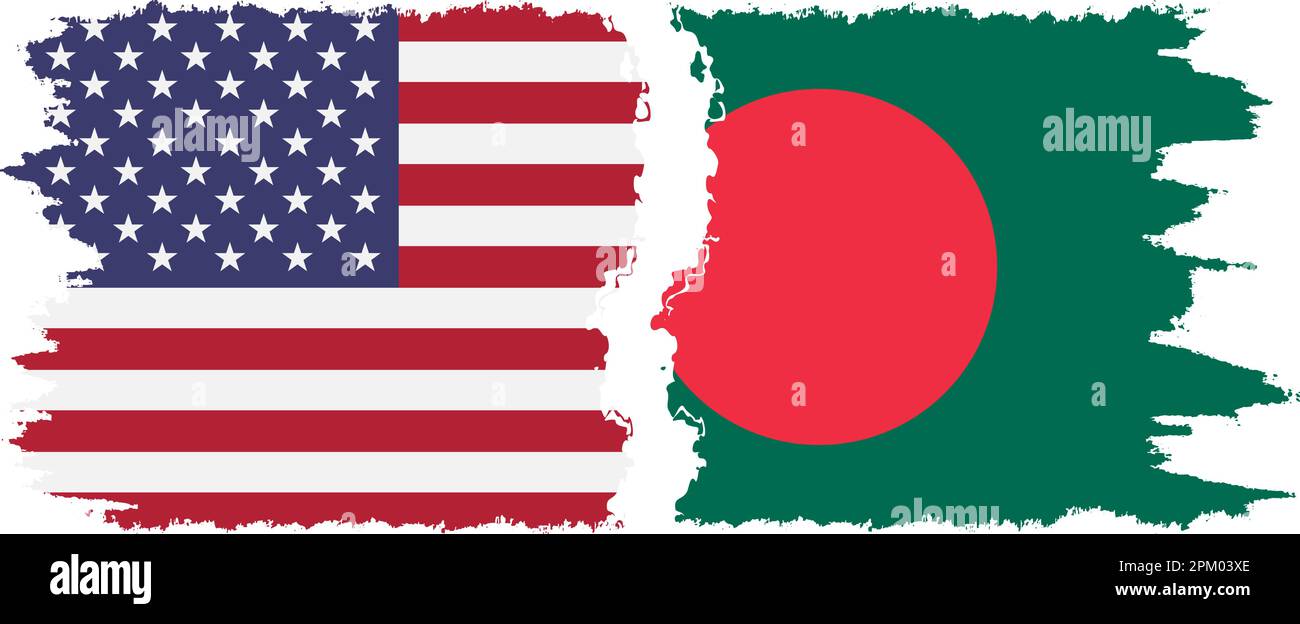 Bangladesh et Etats-Unis grunge flags connexion, vecteur Illustration de Vecteur