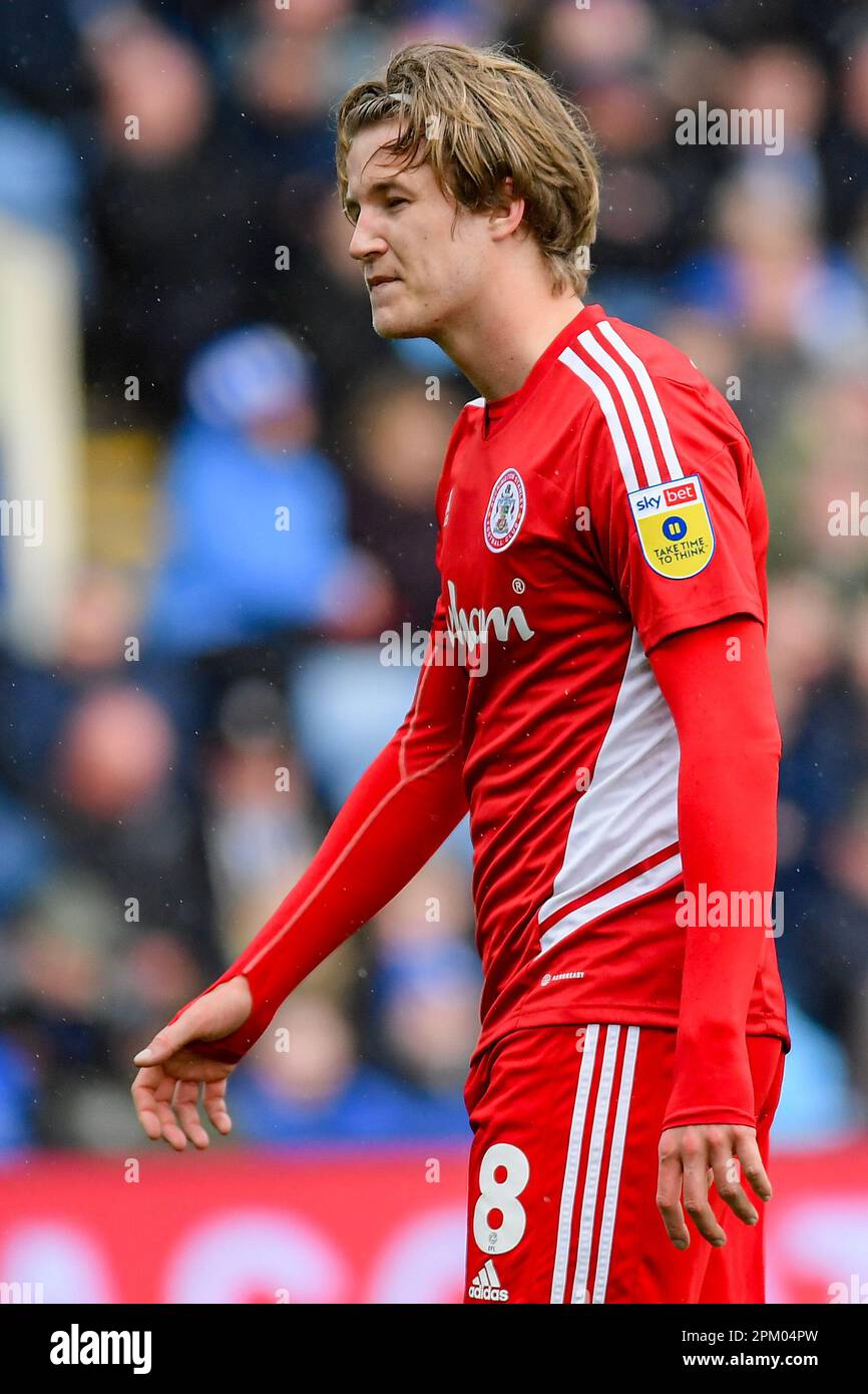 Sheffield, Royaume-Uni. 10th avril 2023. Tommy Leigh #8 d'Accrington Stanley pendant le match Sky Bet League 1 Sheffield mercredi contre Accrington Stanley à Hillsborough, Sheffield, Royaume-Uni, 10th avril 2023 (photo de Ben Roberts/News Images) à Sheffield, Royaume-Uni le 4/10/2023. (Photo de Ben Roberts/News Images/Sipa USA) crédit: SIPA USA/Alay Live News Banque D'Images