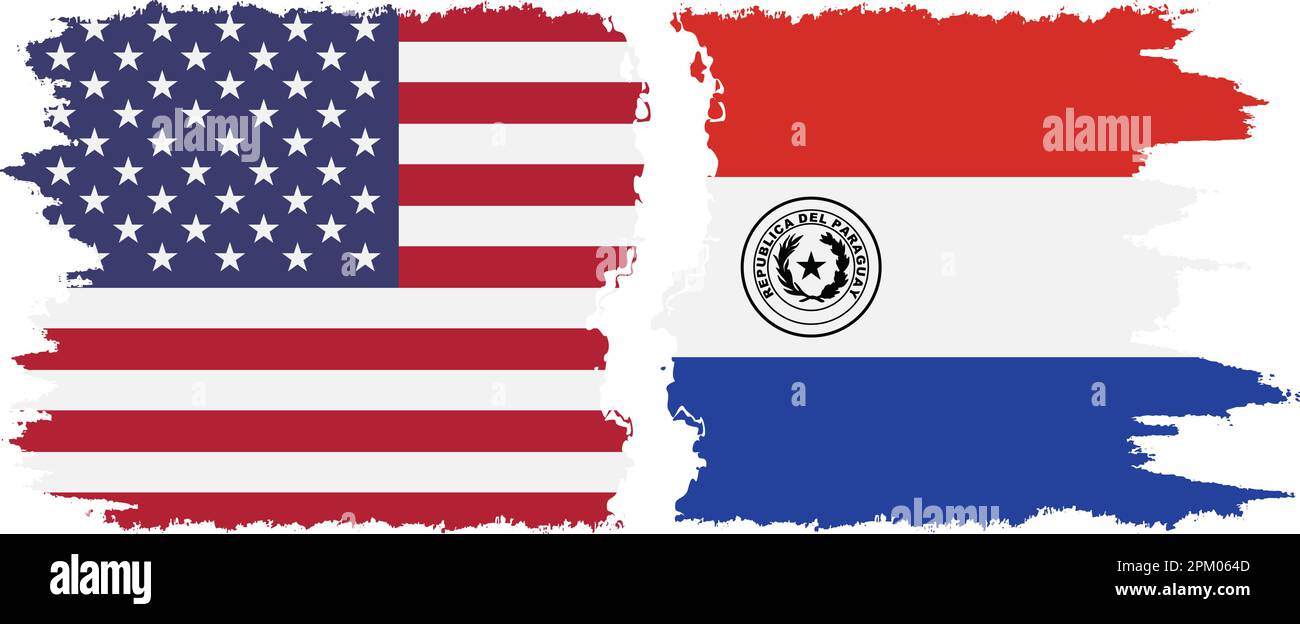 Paraguay et Etats-Unis grunge flags connexion, vecteur Illustration de Vecteur