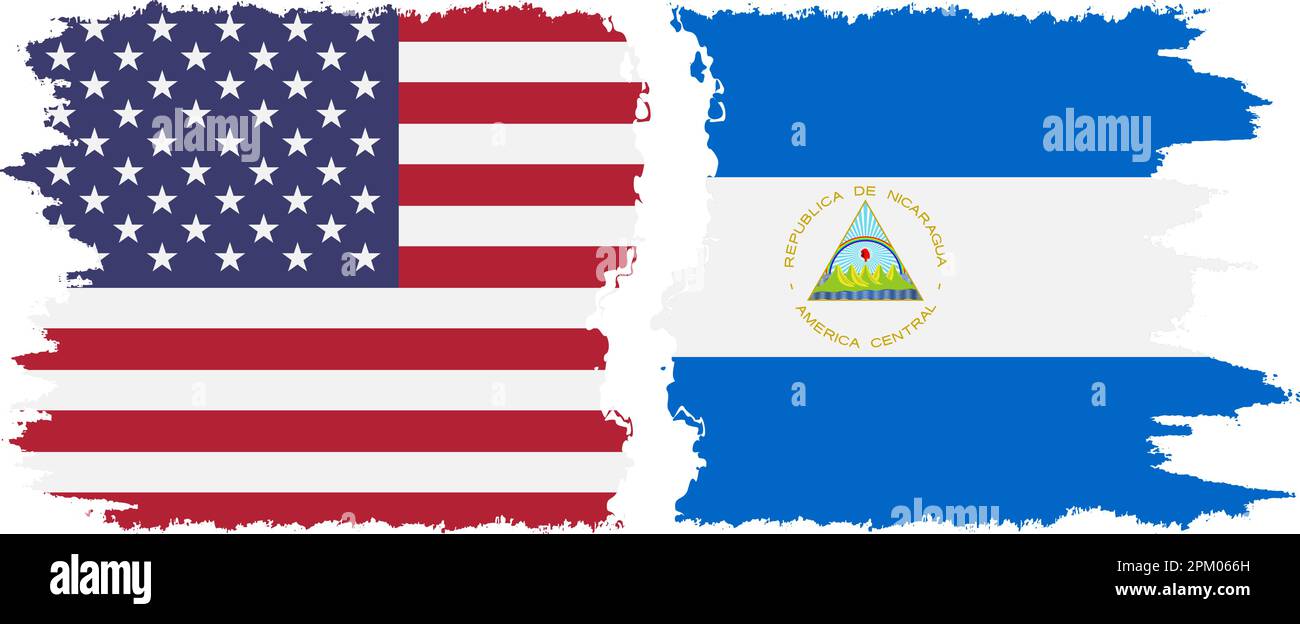 Nicaragua et USA grunge flags connexion, vecteur Illustration de Vecteur